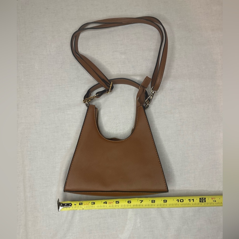 Mini‎ Women's Trapezoid Crossbody Handbag - Cognac